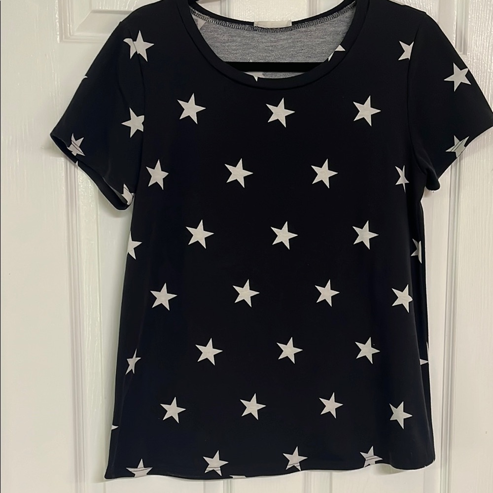 Black Star Print Women's Top